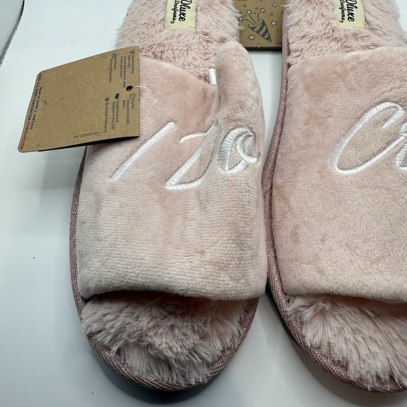 Women's Dluxe By Dearfoams I Do Crew Bridal Slide Slippers - Pink XL 11-12 - Picture 4 of 11